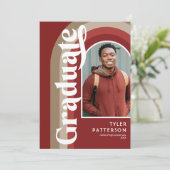 Retro Arch Rode Foto 2026 Afstuderen Aankondiging (Staand voorkant)