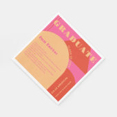 Retro Arch Roze & Sinaasappel Leuke Feiten Afstude Servet (Hoek)