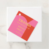 Retro Arch Roze & Sinaasappel Sweet 16 Verjaardag Bedankjes Labels (In situ)