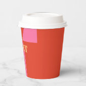 Retro Arch Roze & Sinaasappel Sweet 16 Verjaardag Papieren Bekers (Links)