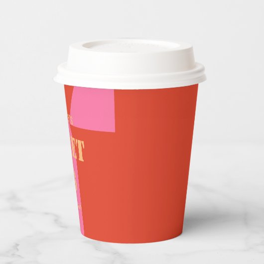 Retro Arch Roze & Sinaasappel Sweet 16 Verjaardag Papieren Bekers (Links)