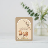 Retro Arch Script Roos Oorbel Display Visitekaartje (Staand voorkant)