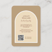 Retro Arch Script Roos Oorbel Display Visitekaartje (Achterkant)