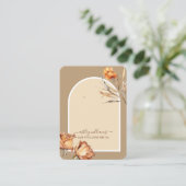 Retro Arch Script Roos Oorbel Display Visitekaartje (Staand voorkant)