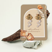 Retro Arch Script Roos Oorbel Display Visitekaartje