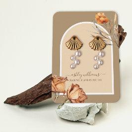 Retro Arch Script Roos Oorbel Display Visitekaartje