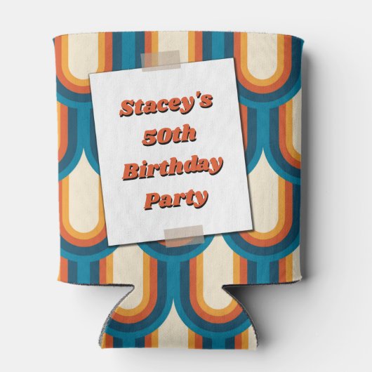 Retro Arch Seventies 70's 50th Birthday Photo Blikjeskoeler (Achterkant)