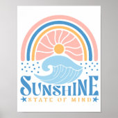 Retro Arch Sun Poster - "Sunshine State of Mind" (Voorkant)