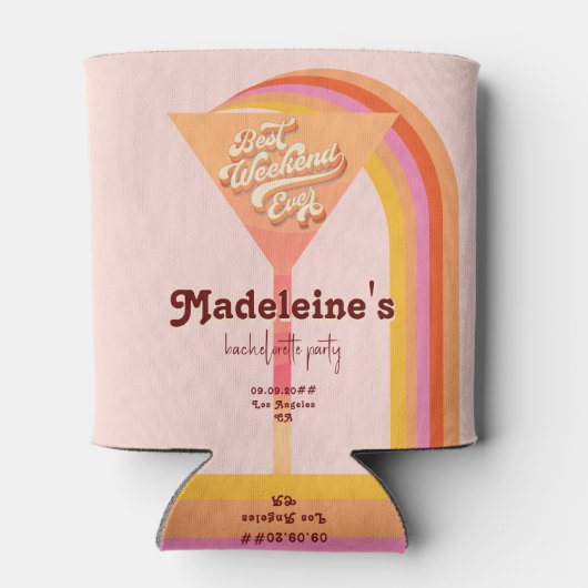 Retro Arch  Sunset Bachelorette Welkom Blikjeskoeler (Achterkant)