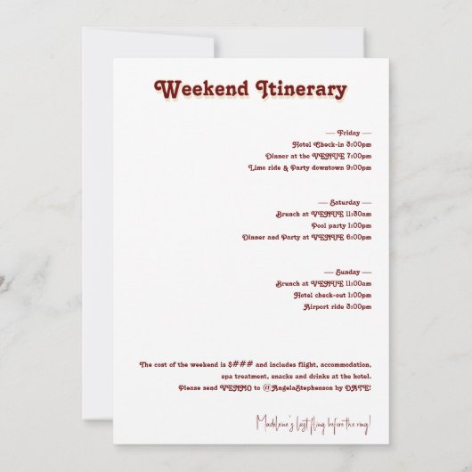 Retro Arch  Sunset Bachelorette Welkom Kaart (Achterkant)