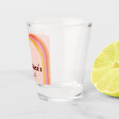 Retro Arch Zonsondergang Abstract Bachelorette Shot Glas (Rechts)