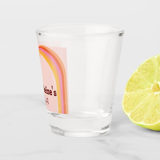 Retro Arch Zonsondergang Abstract Bachelorette Shot Glas (Rechts)