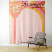 Retro Arch Zonsondergang Bachelorette Achtergrond Wandkleed (In situ)