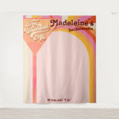 Retro Arch Zonsondergang Bachelorette Achtergrond Wandkleed (Voorkant)