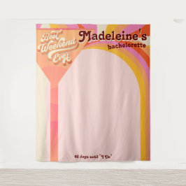 Retro Arch Zonsondergang Bachelorette Achtergrond Wandkleed