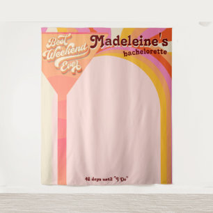 Retro Arch  Zonsondergang Bachelorette Achtergrond Wandkleed