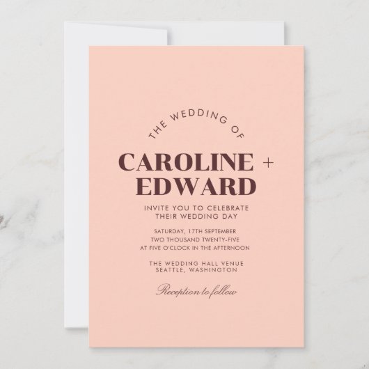 Retro Arched Gestreepte Huwelijksuitnodiging Kaart (Voorkant)