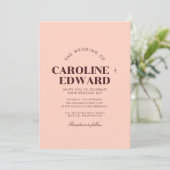 Retro Arched Gestreepte Huwelijksuitnodiging Kaart (Staand voorkant)