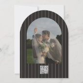 Retro Arched Gestreepte Huwelijksuitnodiging Kaart (Achterkant)