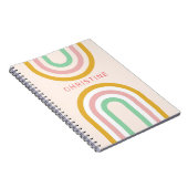 Retro Arched Stripes Pastel Roze Minimaal Notitieboek (Rechterzijde)