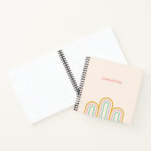 Retro Arched Stripes Pastel Roze Minimaal Notitieboek (Binnen)