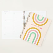 Retro Arched Stripes Pastel Roze Minimaal Planner (Display)