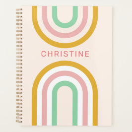 Retro Arched Stripes Pastel Roze Minimaal Planner