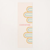 Retro Arched Stripes Pastel Roze Minimaal Yogamat (Voorkant)