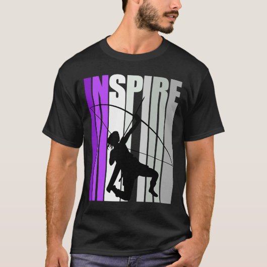 Retro Archery Girl Archers Birthday Inspire Inspir T-shirt (Voorkant)