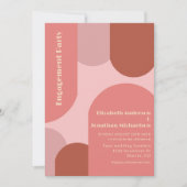 Retro Arches Coral Pink Engagement Party Kaart (Voorkant)
