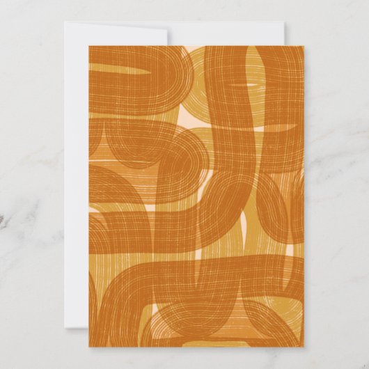 Retro-arches en -bochten, geel huwelijk kaart (Achterkant)