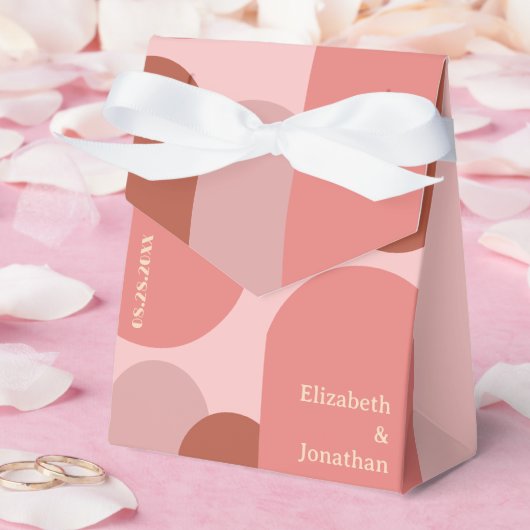 Retro Arches Koraal Roze Huwelijk Bedankdoosjes (Huwelijk)