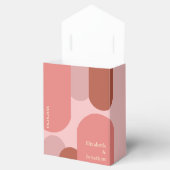 Retro Arches Koraal Roze Huwelijk Bedankdoosjes (Geopend)