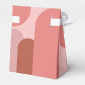 Retro Arches Koraal Roze Huwelijk Bedankdoosjes (Achterkant)