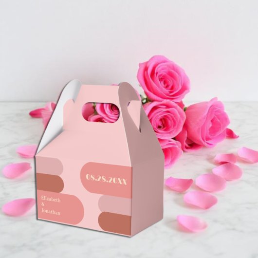 Retro Arches Koraal Roze Huwelijk Bedankdoosjes