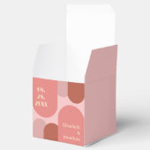 Retro Arches Koraal Roze Huwelijk Bedankdoosjes (Geopend)