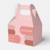 Retro Arches Koraal Roze Huwelijk Bedankdoosjes (Voorkant Zijde)
