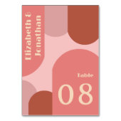 Retro Arches Koraal Roze Huwelijk Kaart (Achterkant)