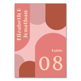 Retro Arches Koraal Roze Huwelijk Kaart