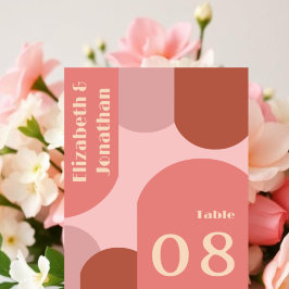 Retro Arches Koraal Roze Huwelijk Kaart