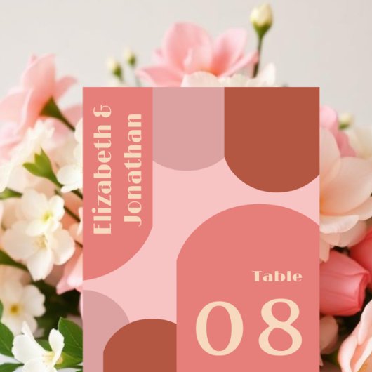 Retro Arches Koraal Roze Huwelijk Kaart