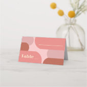 Retro Arches Koraal Roze Huwelijk Plaatskaartje (Voorkant)