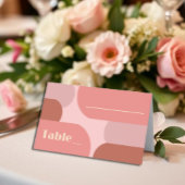 Retro Arches Koraal Roze Huwelijk Plaatskaartje