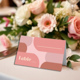 Retro Arches Koraal Roze Huwelijk Plaatskaartje