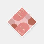 Retro Arches Koraal Roze Huwelijk Servet (Hoek)