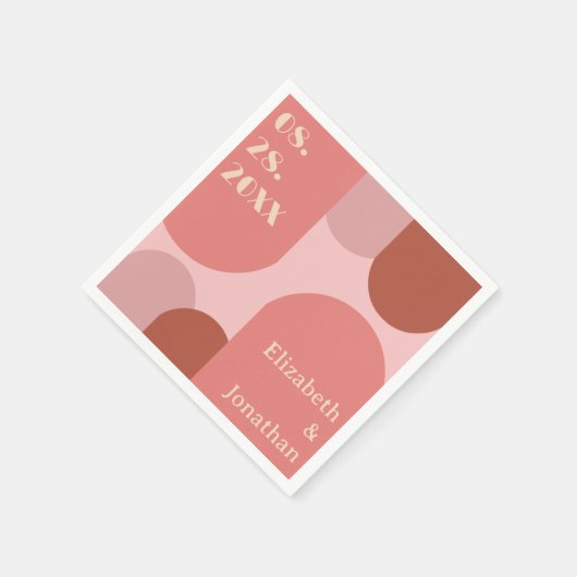Retro Arches Koraal Roze Huwelijk Servet (Hoek)