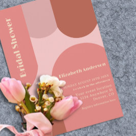 Retro Arches Koraal Roze Vrijgezellenfeest Kaart