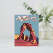 Retro Arches Nationaal Park Utah Illustratie Feestdagenkaart (Staand voorkant)