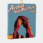 Retro Arches Nationaal Park Utah Illustratie Keramisch Ornament (Rechts)