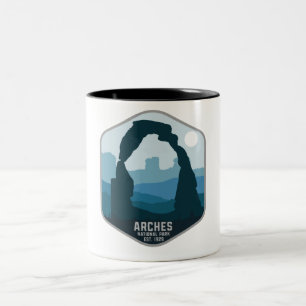 Retro Arches National Park Utah Souvenir 80s Style Tweekleurige Koffiemok